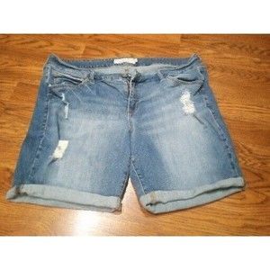 Torrid Denim Shorts Womens Size 18 Distressed Cut Offs Mid Rise